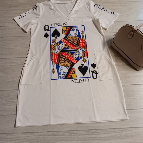 Gambling Poker Pattern Print Dress